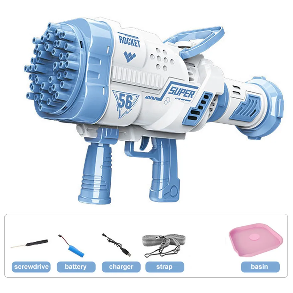69 Holes Rocket Bubble Guns Automatic Bubbles Machine Gun Launcher Shape Blower Soap Toys For Kid