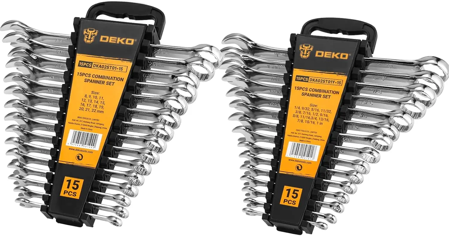 Chrome Vanadium Steel Combination Wrench Set with 12 Point