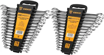 DEKOPRO Combination Wrench Set, SAE&Metric, 1/4'' to 1'' & 8-22mm, 12-Point, Chrome Vanadium Steel, with Plastic Tray 1