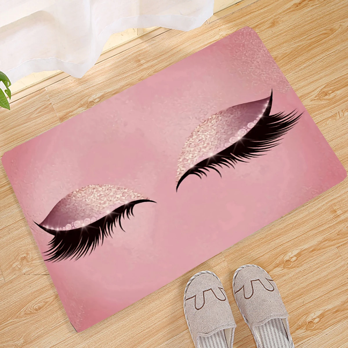 

Eyelash Printed Sequins Pattern 40*60cm bath Kitchen Anti-Slip Entrance Doormat Indoor Floor Mats Rug Modern Home Decor