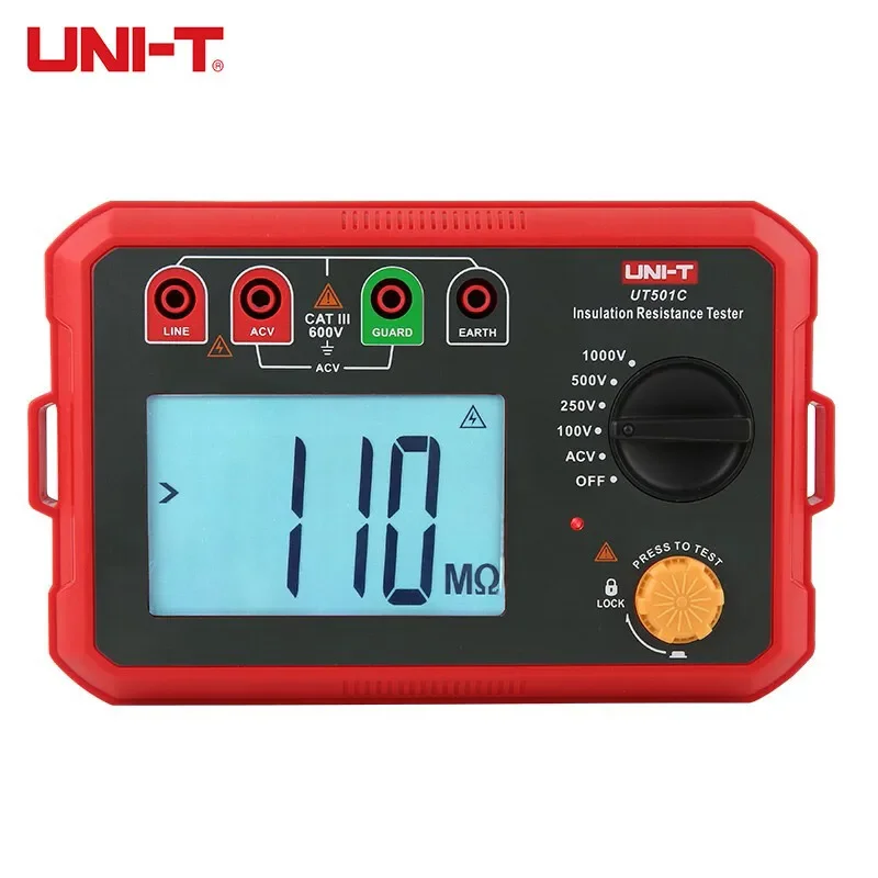 UNI-T 절연 저항 테스터 디지털 메가미터, 옴 테스터, 자동 범위 백라이트, UT501A, UT502A, UT501C, UT502C