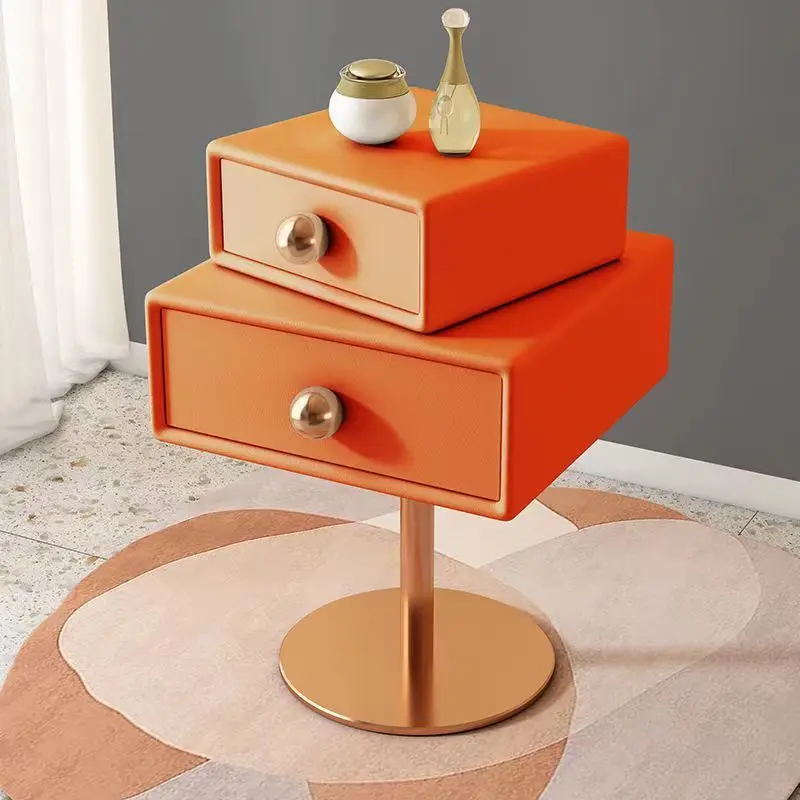 

Creative Intelligent Rotating Bedside Table Modern Minimalist Outdoor Filing Bedroom Light Luxury Bedside Table Nightstands