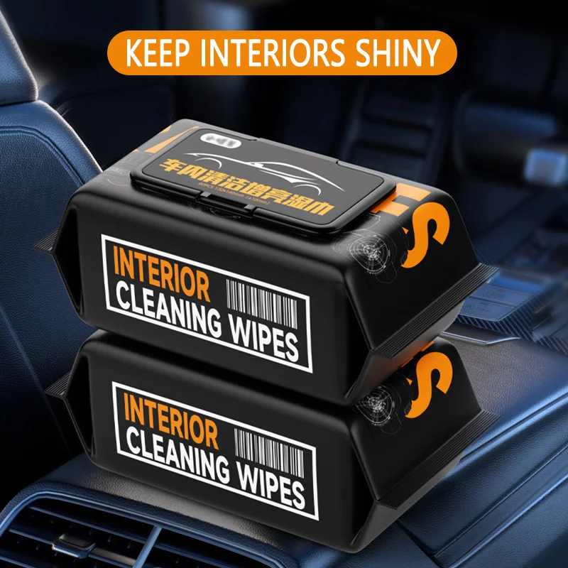 1Pc Car Interior Cleaning Wipes Multi-functional For Dashboard Seat Leather Console Carpet Disposable Car Washing Towel