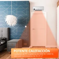 HOMCOM Calefactor дляño de Pared 1000 Вт/2000 Вт con Mando a Distancia Pantalla LED Temporizador 12H Termostato Blanco — изображение 4