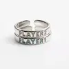 Luminous Ring for Women Men Creative Glowing in the Dark Player 1 Player 2 Matching Gaming Ring for Couple Valentine's Day Gift 5