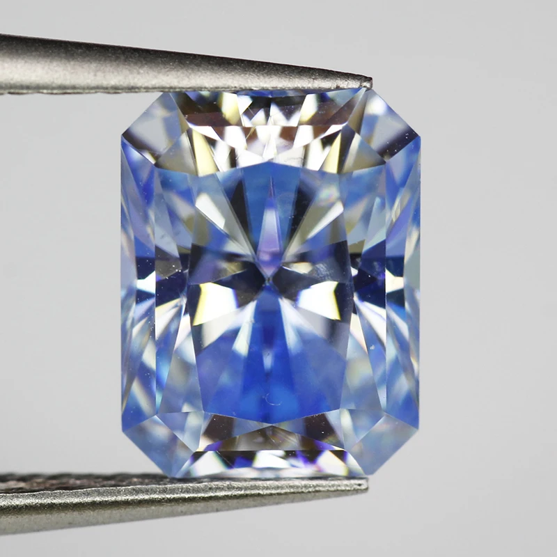 GRA 인증서가 있는 아이스 블루 모이사나이트 스톤 0.5-5.0ct 라운드/배/타원형/에메랄드/하트/공주/보석 제작용 래디언트 컷