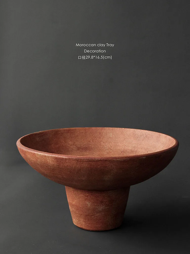 

Storage Tray Household Solid Color Tall Fruit Bowl Red and Green Vase Art Decoration Suitable for Living Room Study Desktop 1Pc