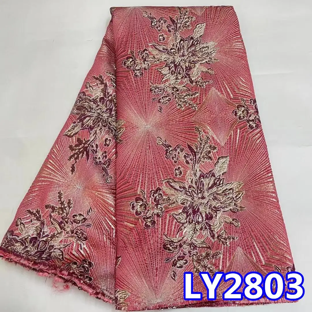Jacquard Lace Fabric Brocade 2023 Embroidery French Tulle Lace African Organza Lace Fabric For Nigerian Wedding Dress PL2803-5
