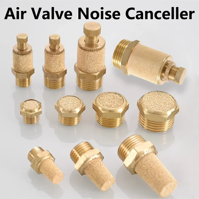 M5 1/8" 1/4" 3/8" 1/2" Pneumatic Brass Exhaust Muffler BSL Silencers Fitting Filter Noise Reducer Connector Coppe