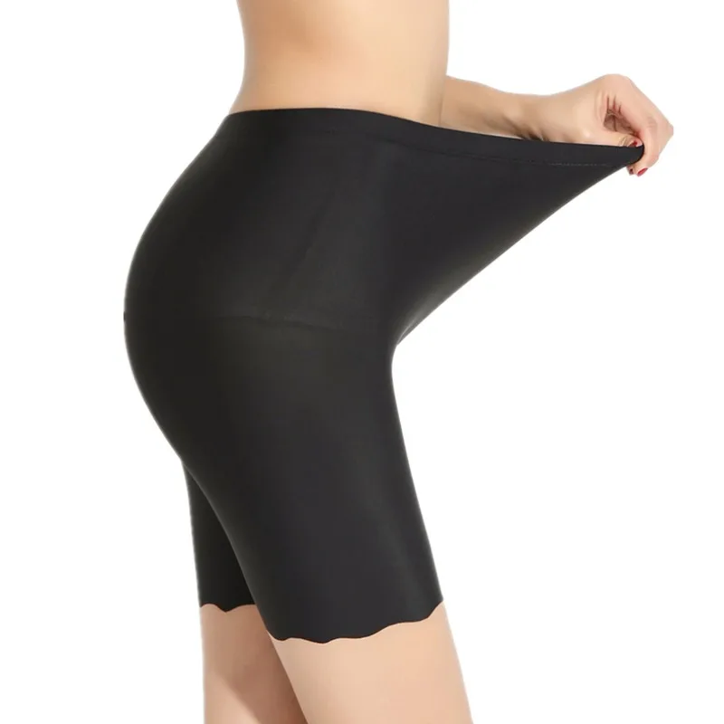 Plus Size Safety Short Pants Ice Silk Seamless Panties High Waist Shapers Summer Skirt Underpants Women Underwear Accessories