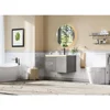 31" LED Floating Bathroom Vanity with Sink, High Gloss Single Sink Wall Mounted Bathroom Storage Vanity Cabinet 6
