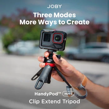 JOBY HandyPod HD03 Clip Extend Tripod Three Shooting Modes for Livestreaming Shots with 5-section Extension Pole 360° Ball Head