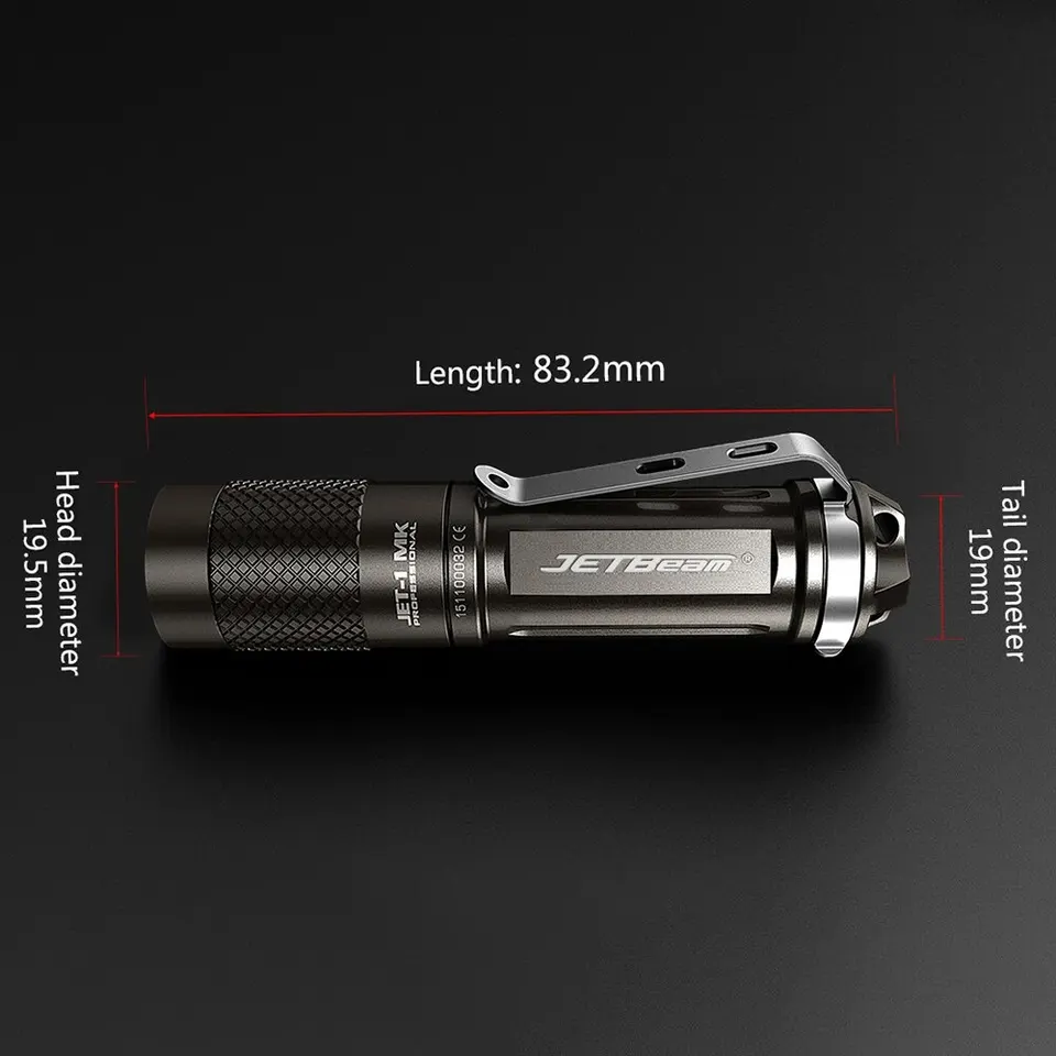 JETBEAM JET-1MK Flashlight 480LM EDC Lantern 130M Beam Distance