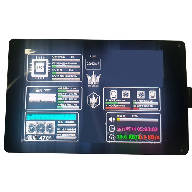 AIDA64 ǻ LCD ȭ ̴ ITX ̽ 3.5 ġ IPS TYPE-C  ȭ CPU GPU RAM HDD
