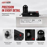 Détecteur de Débit à Piston LED pour Eau Huile et Gaz Interrupteur de Débit Réglable avec Alarme Contrôleur de Flux pour Pompe HVAC Système de Refroidissement 24VDC 220VAC 3