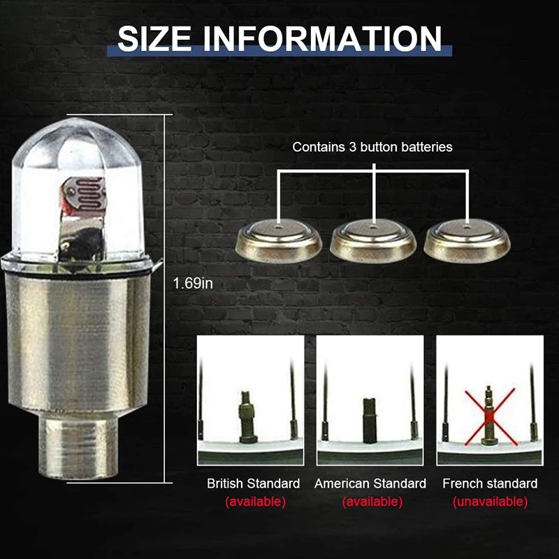 Colorful Car Tire Valve Caps LED Car Motorcycle Cycling Wheel Lantern Spokes Hub Tyre Lamp Wheel Caps 4Pcs