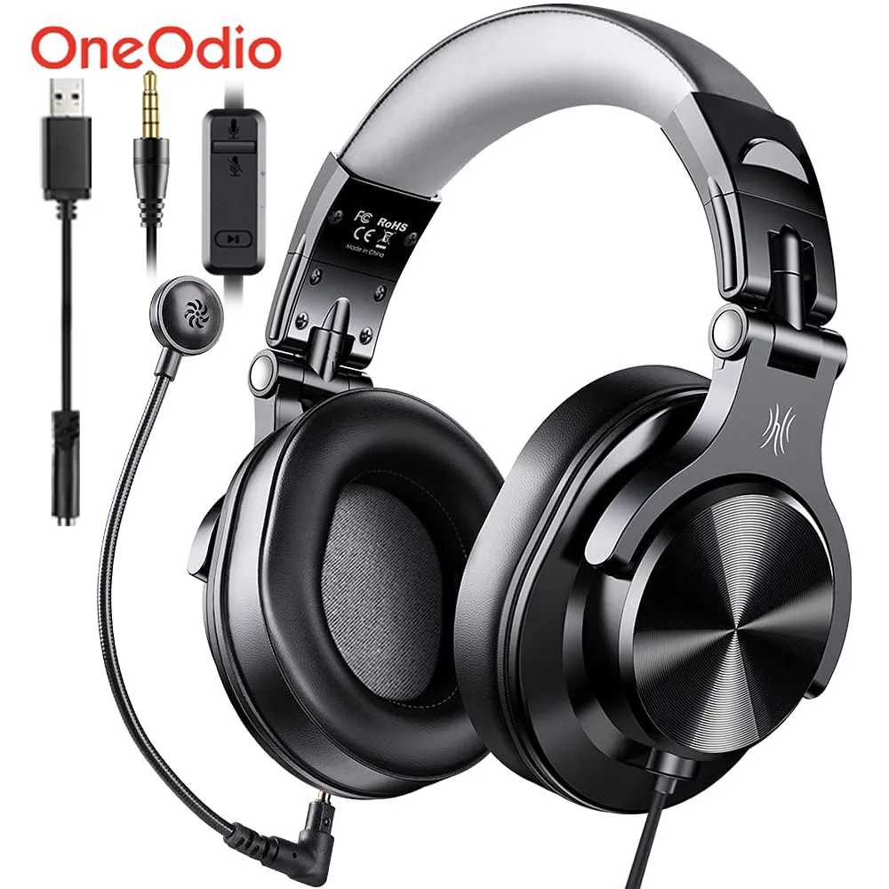  Oneodio A71D Wired Gaming Headset Gamer USB+3.5mm Over-Ear Gaming Headphones With Detachable Microphone For PC Computer PS4 Xbox 