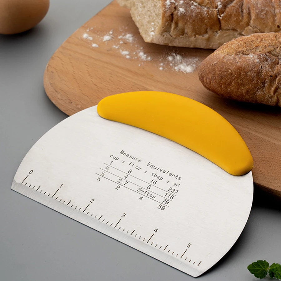 Baking Tool Dough Scraper Dough Cutter Cake Scraper Stainless Steel Silicone For Baking Cooking