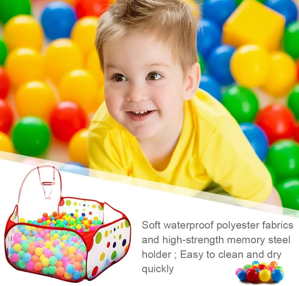 1.2M Portable Baby Ball Pool with Basket Foldable Children's Play Tent Cartoon Ball Pit Pool In/Outdoor Sports Educational Toy 3