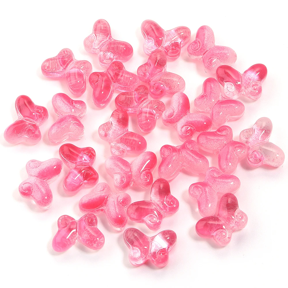 Colorful Glass Butterfly Lampwork Beads - 50pcs for Jewelry Making & DIY Accessories