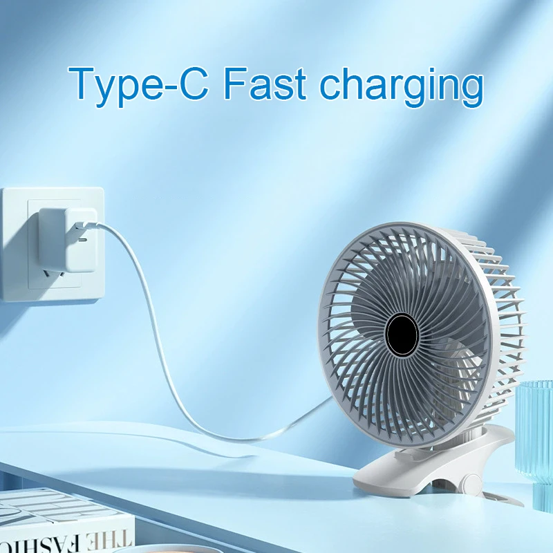 USB Clip Cooling Fan 7 inch-Desktop, wall mounted Hand-hold-Portable, Adjustable Air Circulator with 3 Speed Settings 5