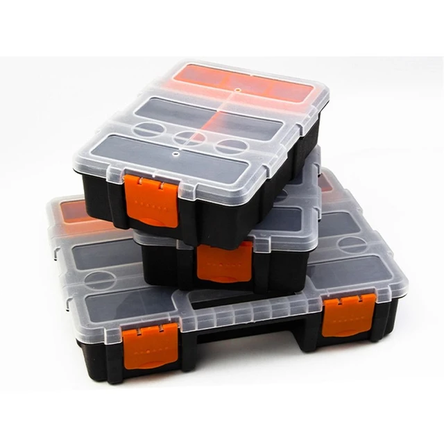 Double-side Storage Toolbox Plastic Portable Parts Box Screw Organizer  Multi-grid Parts Toolbox Hardware Tool Storage Case - AliExpress
