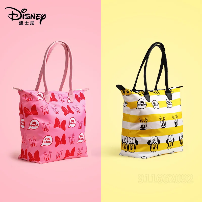 Disney Mickey Original New Handbag Light Fashion Minnie Women's Shoulder Bag Large Capacity Luxury Fashion Travel Tote Bag