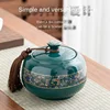 Painted Flower Gold-plated Ceramic Tea Tin with Lid Sealed Box Coffee Candy Jar Porcelain Food Storage Container Storage Jar New 3