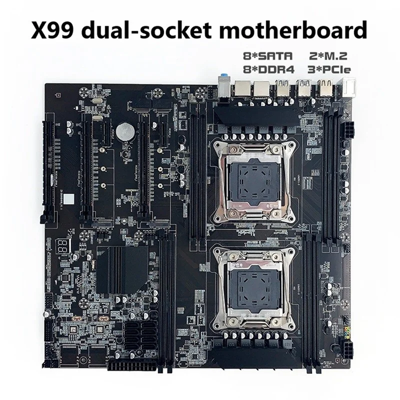 X99 Dual-Socket Motherboard Mining Motherboard LGA 2011-3 Dual CPU DDR4 Memory Slot PCI-E 16X SATA2.0 NVME M.2 Interface best gaming motherboard for pc