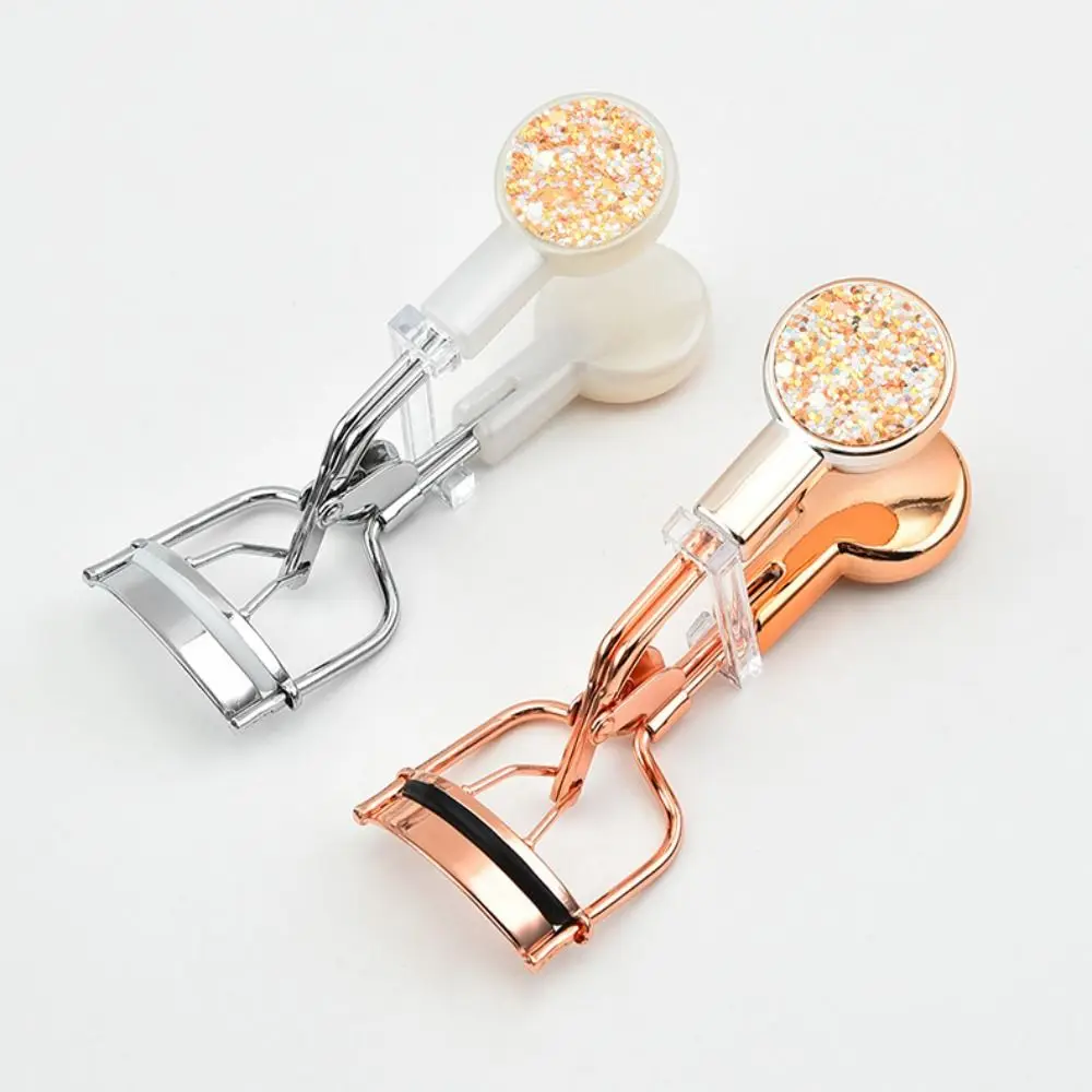 

Gold-plated Press Type Eyelash Curler Durable Carbon Steel Lashes Curling Clip Comfortable Handle Round Handle Eyelash Clip