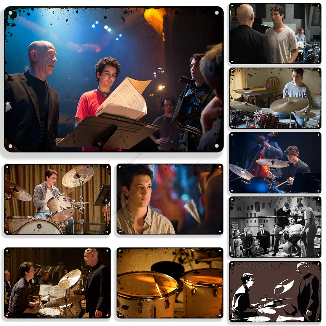 Drama Movie Poster Whiplash Metal Sign Retro Metal Plate Wall Decor Vintage Decorativo Sign Home Garage Man Cave Club Wall Decor