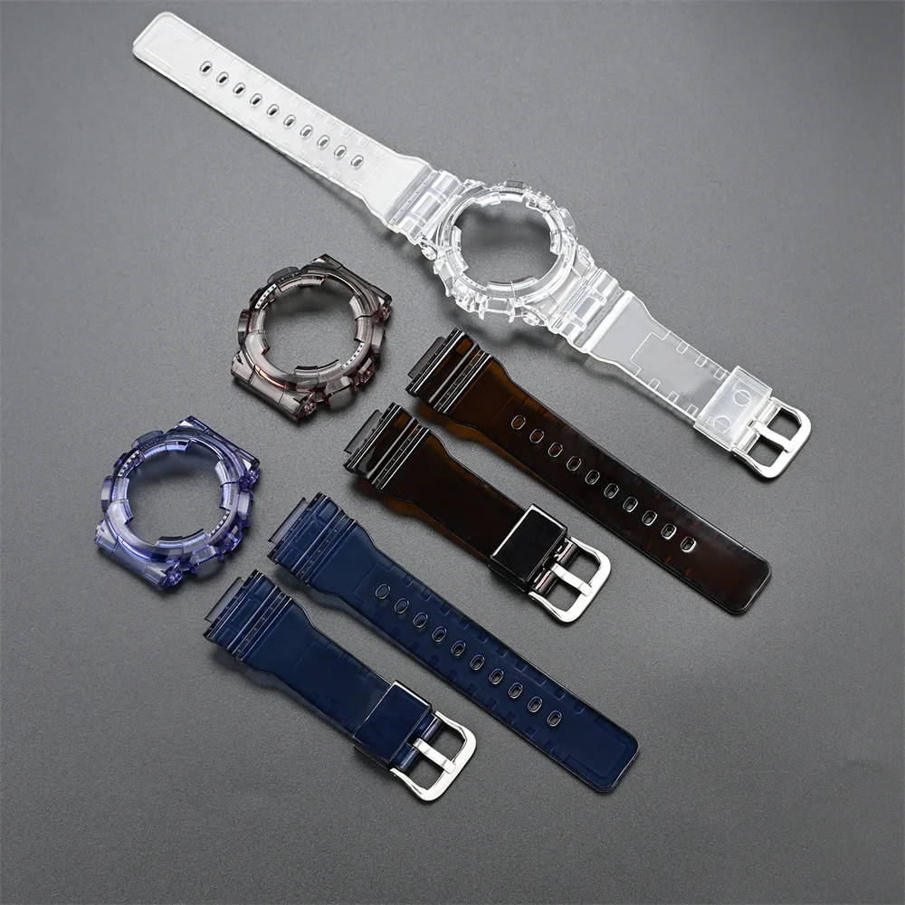 Transparent TPU Watchband and Case Set with Tool - Stylish Strap and Protective Accessories