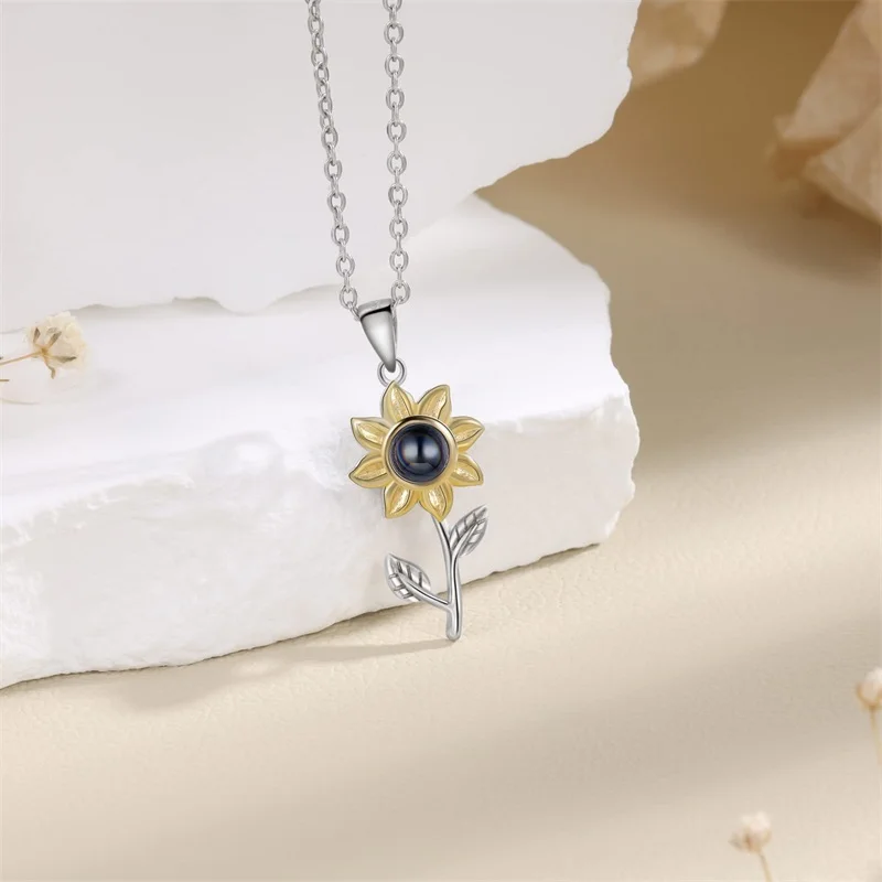 Sunflower Necklace with Picture Pendant 6 | Sunflower Necklace with Picture Pendant 4