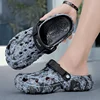 Men's Summer Thick Bottom Sandals Wear Resistant Beach Slippers Slip on Flip Flops EVA Shoe Upper Polyurethane Insole Foot Cover