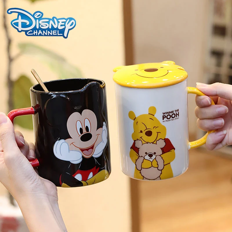 Disney Mickey Mouse Vintage Mugs Cute Cartoon Donald Duck Coffee Cup  Ceramic Coffee Mug Set Kawaii