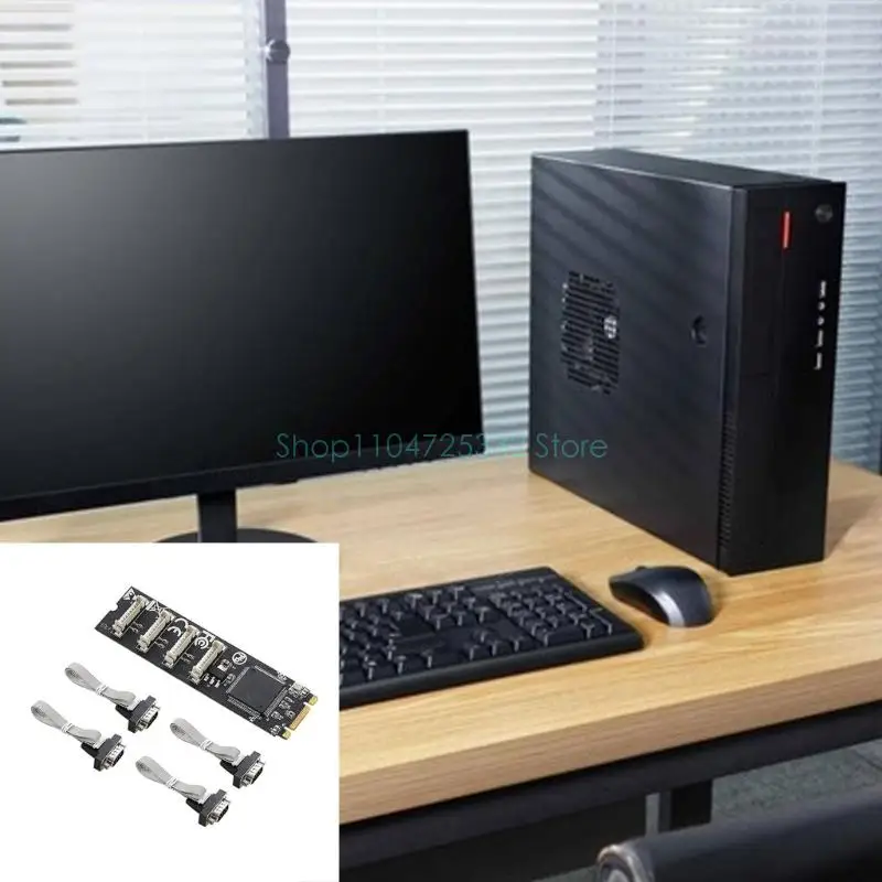 M.2 B+M 키에서 4 포트 RS232 시리얼 카드 4 포트 컨트롤러 RS232 산업