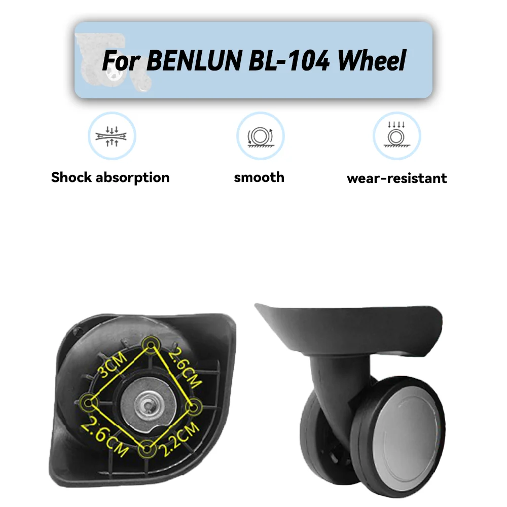 

For BENLUN BL-104 Universal Wheel Replacement Suitcase Rotating Smooth Silent Shock Absorbing Wheel Accessories Wheels Casters