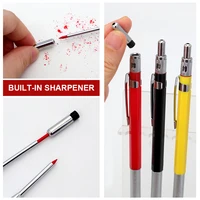 2.0mm Deep Hole Metal Woodworking Pencil Set With 2B Lead Refill,1 Random Pencil Sharpener,Carpenter Marking Pencil Supplies 3