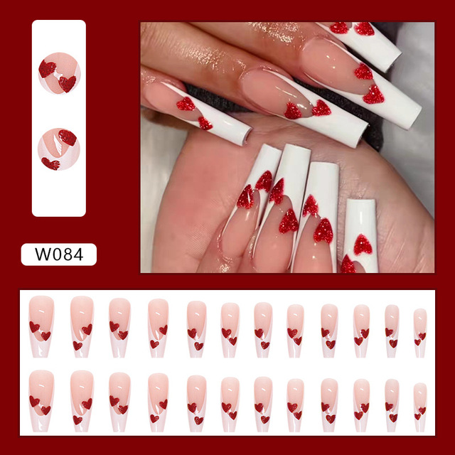 detachable fake nails with design butterfly press on nails coffin long artificial nails with glue fingernails fake