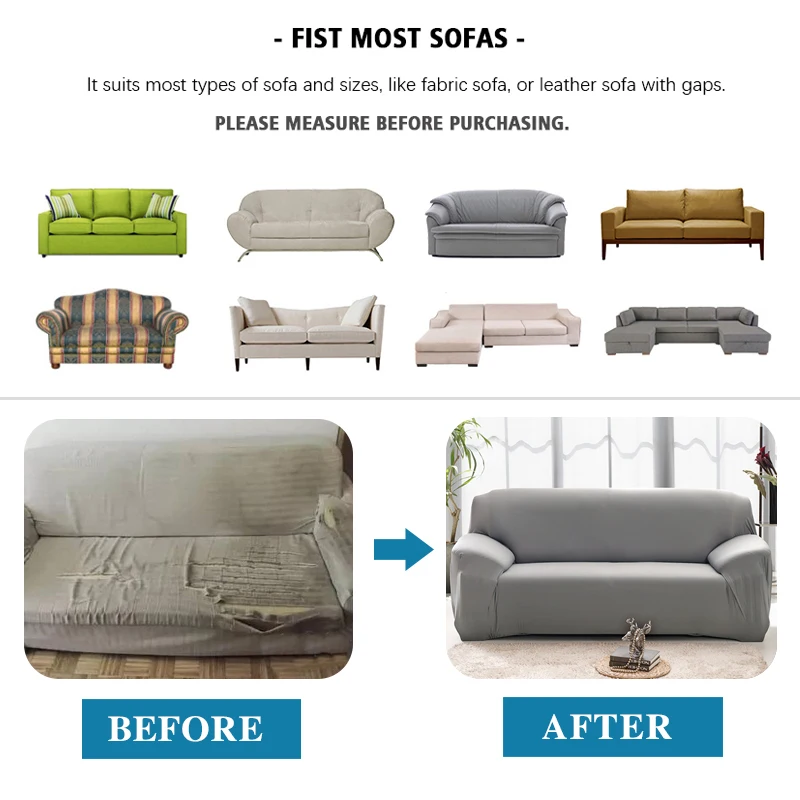 Sofa Covers for Living Room Elastic Plain Stretch Tight Wrap All-inclusive