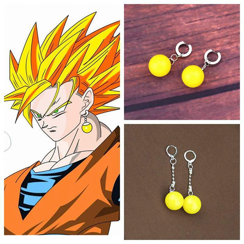 Pendientes de fusión de figuras de Dragon Ball Z, accesorios de Cosplay