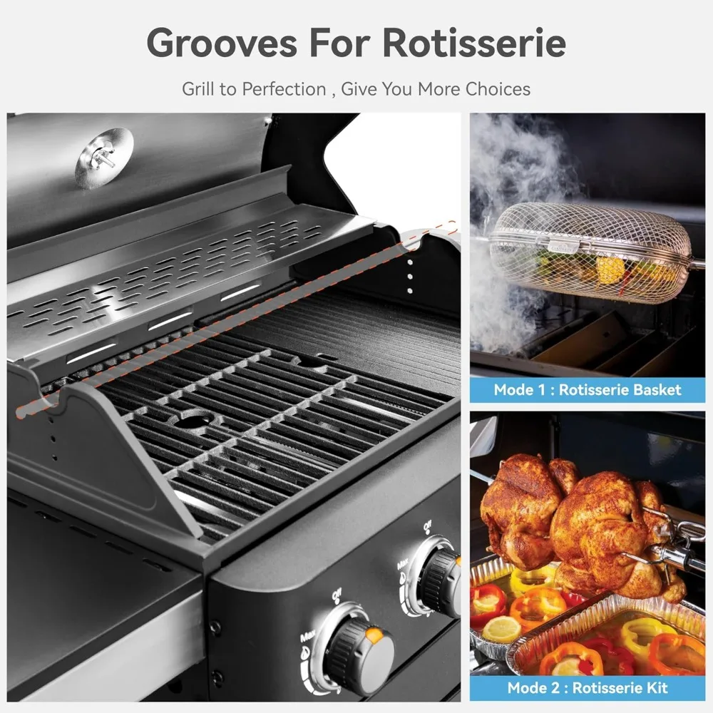 2in1 Propane Gas BBQ Grill with Side Burner 4