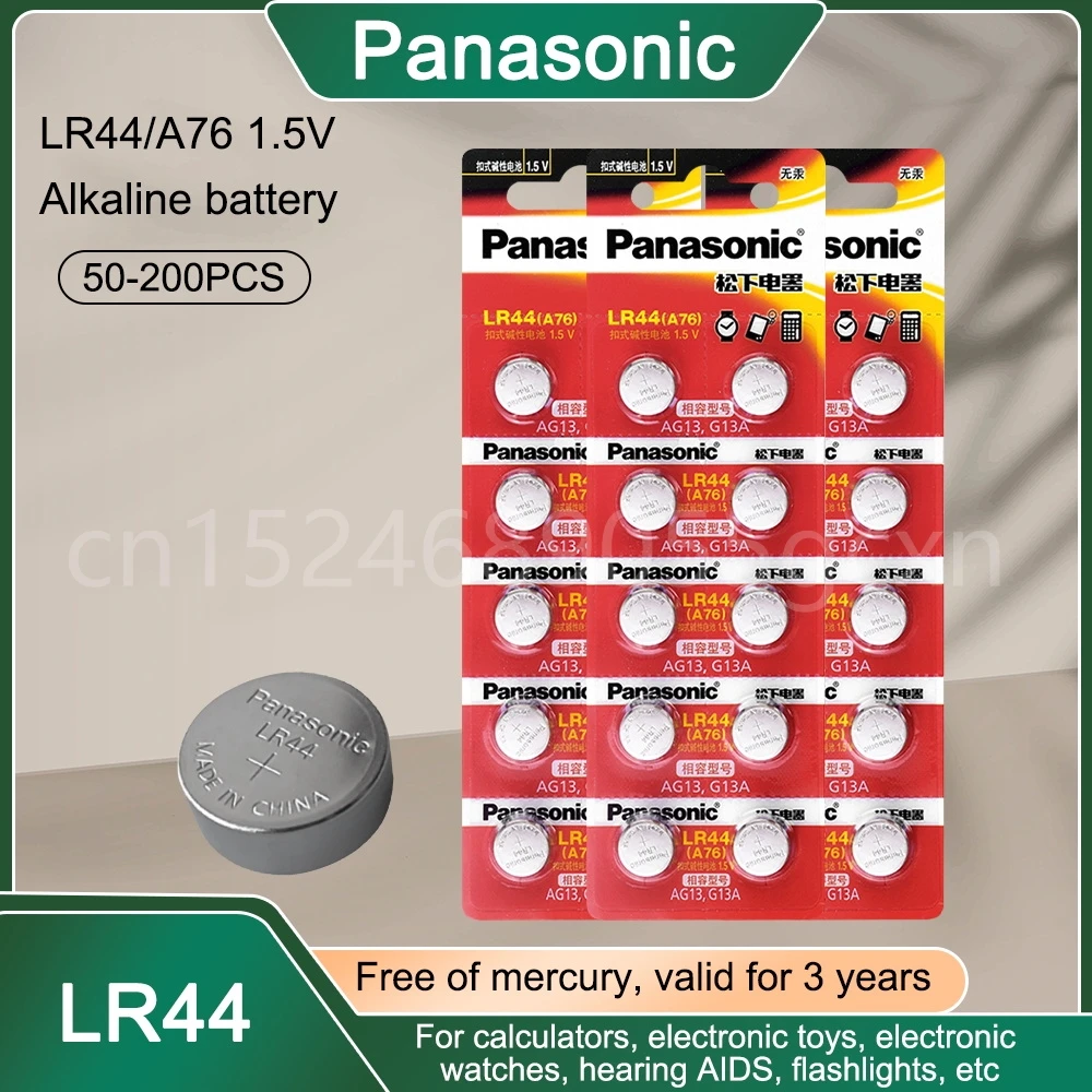 100-Panasonic-original-LR44-A76-LR-44-AG13-LR1154-SR1154-SR44-SR44SW ...