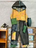 LYUZHE 2025 Summer New Women Sets Contrasting Colors Distressed Denim Sets Patchwork Hooded Vest Ankle-Length Pants Sets HLX060B 1