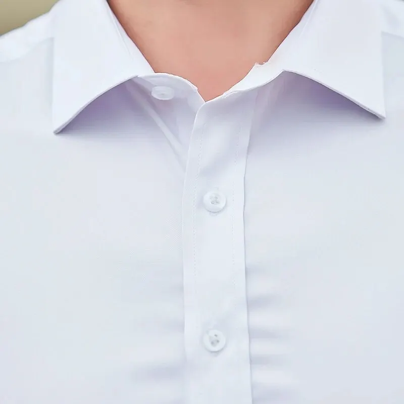Dress Shirts Men Casual Shirts Spring and Autumn Men's Shirt Oxford Cotton Fabric Shirt Long Sleeve Solid Color Polo Neck Business Casual Fit Top