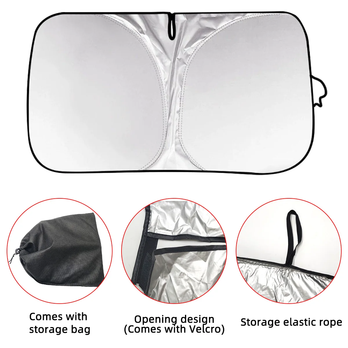 Sunshade Folding Window Sunshade Car Windshield Car UV Protection Titanium Silver Accessories