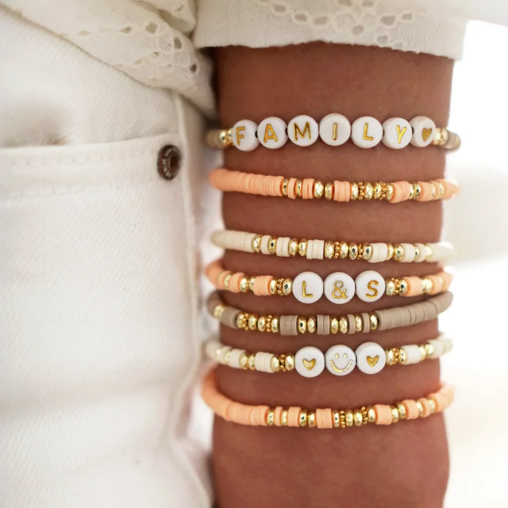 Lavender Stack Preppy Bracelets Trendy Cute Stackable Summer Bracelets  Bracelet Stack Clay Bead Bracelets Beach Bracelets 