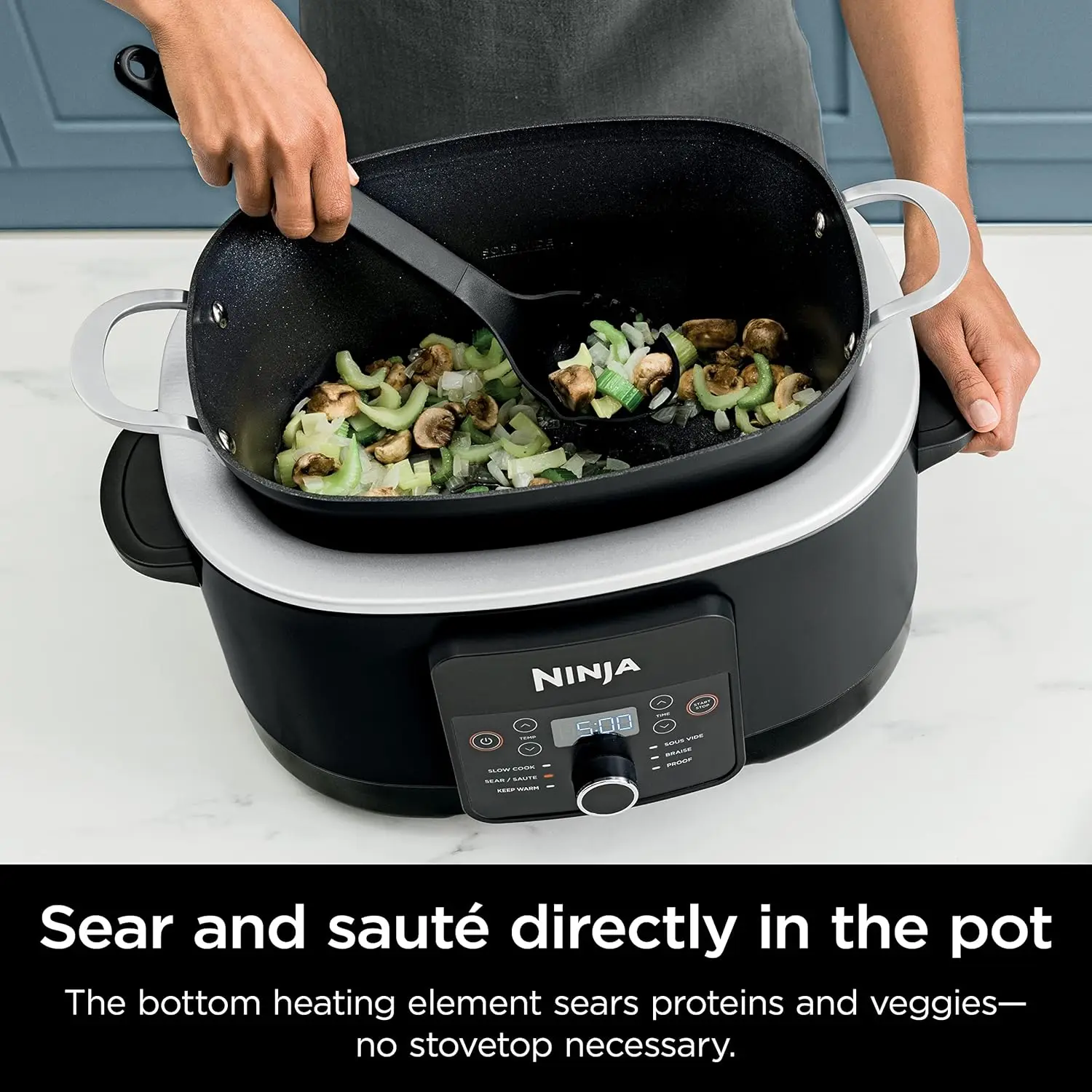 Sous Vide & Proof 6-in-1 Multi-Cooker, with 8.5 Quarts, Slow Cooker, Dutch Oven & More, Glass Lid & Integrated Spoon 6