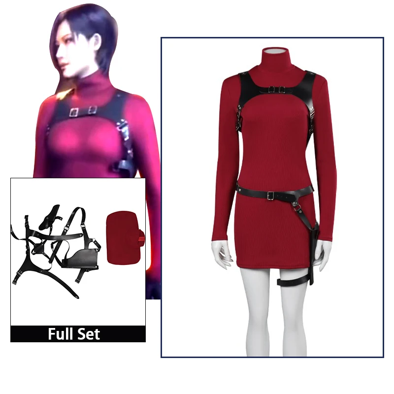 

Biohazard Resident 4 Cos Ada Wong Cosplay Costumes Game Character Uniform Dresses Halloween Carnival Costumes for Women