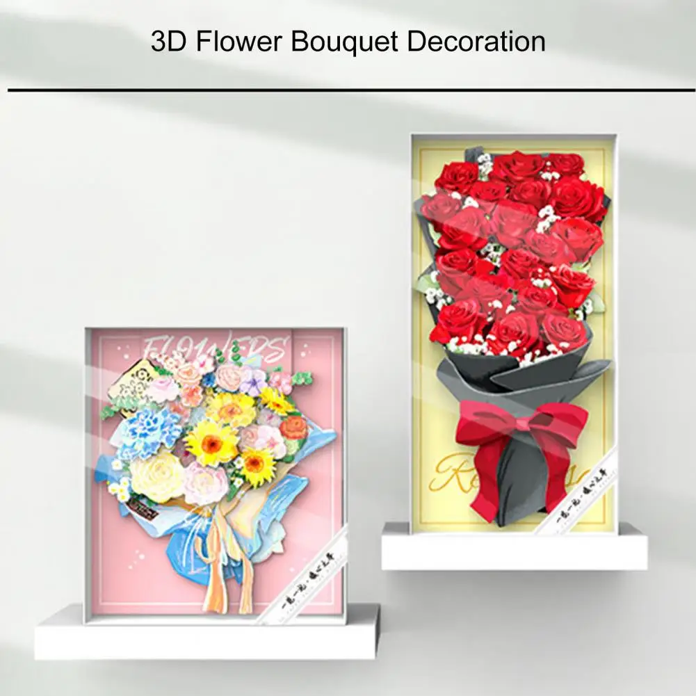 

3d Цветочный декор ручной работы, 3d бумажный цветочный букет, набор «сделай сам» для Дня матери, Дня Святого Валентина, Рождества, роза, тюльпан, Подсолнух для нее